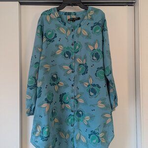 Blue Floral Tunic by Gudrun Sjoden